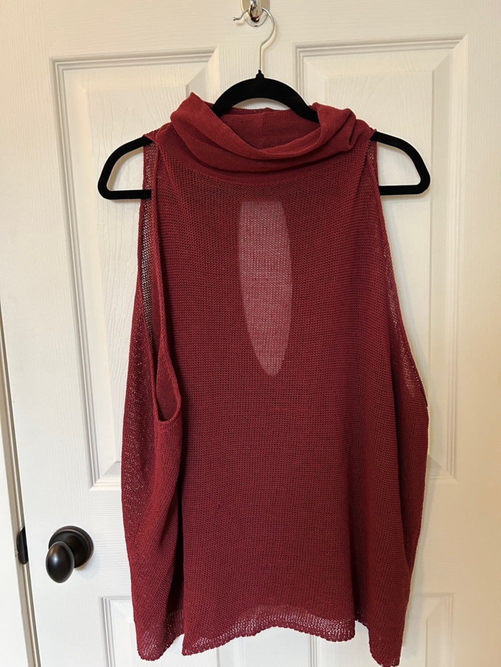 Sarah Pacini Sleeveless Open-Shoulder Cowl Neck Sweater